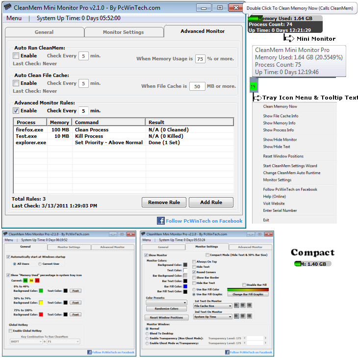 Portable CleanMem screenshot