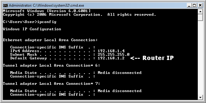 default ip address for netgear router