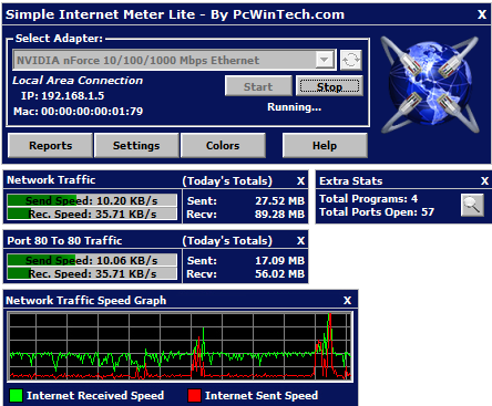 Simple Net Speed Windows Vista